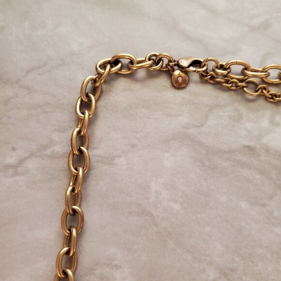 ✨ J.Crew Rhinestones Crystals Shield Cluster Antiqued Statement Necklace ✨ - Picture 2 of 16